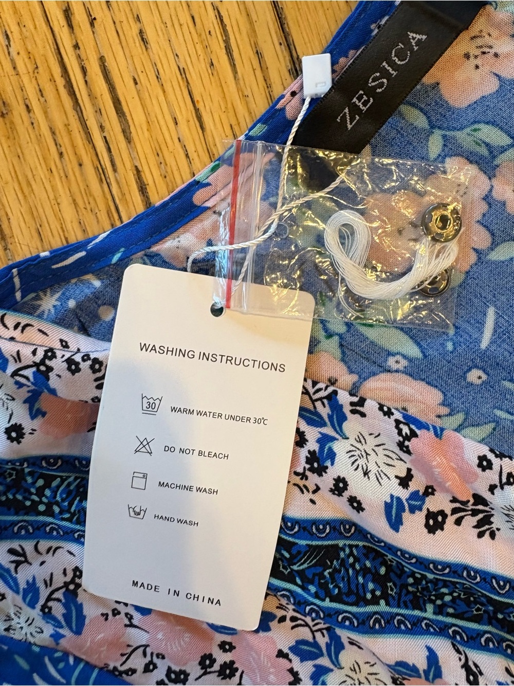 Blue Floral Wrap Maxi Dress with Tie Waist - Picture 4 of 10